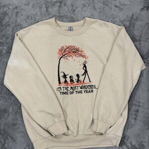 Nightmare Before Christmas Halloween Sweatshirt Gildan Sand M Holiday